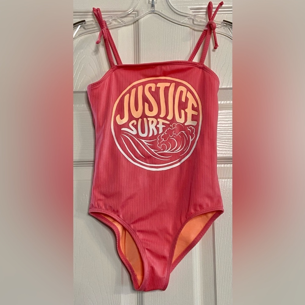 Girls Justice One Piece Justice Surf Swimsuit Size 7/8 New NWOT